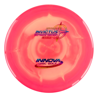 The Innova Invictus in swirly plastic with rainbow stamp.