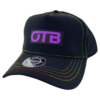 OTB 5 Panel Sector Hat - Diameter Apparel - Rainbow Thread - black - Purple - curved-bill